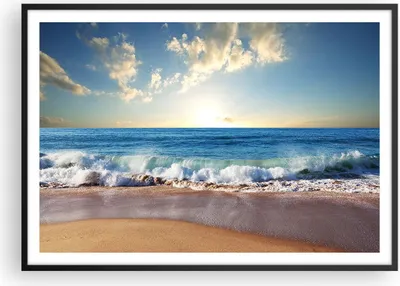 Produktbild von Gerahmtes Poster - Schwarzer Rahmen - Meer Ufer Wasser - 100x70 cm - Wand Bild - Wanddeko - Wandbilder - Kunstposter - Wandposter - Bilderrahmen - Bilder - Kunstdruck - Wandbild - P2BAA100x70-3551