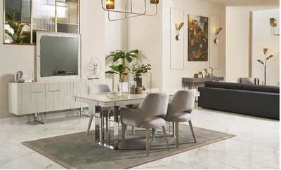 Produktbild von Gruppe Essecke Esszimmer Essgruppe Esszimmermöbel Set 9tlg Holz Beige