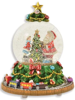 Produktbild von Riffelmacher Spieluhr Schneekugel "Weihnachtsbaum mit umfahrender Eisenbahn" 72292 | 18 x 14 cm