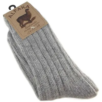 Produktbild von Fellhof Alpaka Uni Socken Dick grau, 2712-GREY