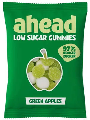 Produktbild von ahead Low Sugar Gummies Green Apples 50g