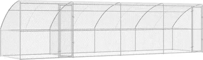 Image de Enclos pour chiens, 4 éléments, argenté, 8 x 2 x 2 m, acier galvanisé