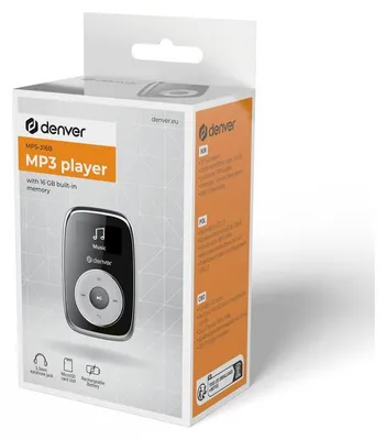 Obrázok produktu pre Denver MPS-316, MP3 prehrávač, 16 GB, LCD, Čierna, Kovová, Biela