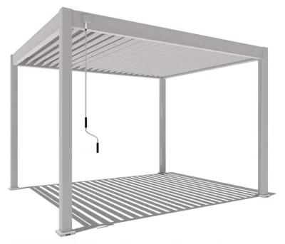 Immagine prodotto di Pergola Weide Classic in alluminio 3x3,6 m con tetto a lamelle, modello indipendente, colore Ivory Sand