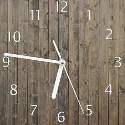 Produktbild von Wallario Design Wanduhr Holzpaneelen in grau braun - Holzmuster mit Maserung aus Echtglas, Größe 20 x 20 cm