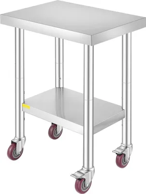 Zdjęcie produktu dla Stół roboczy cateringowy ze stali nierdzewnej - Solidny stół cateringowy 24'' x 18'' x 34'' do przygotowywania posiłków - Udźwig 100 kg - Komercyjny stół kuchenny