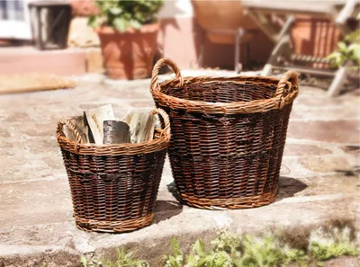 Produktbild von Füllkorb Weide Ø 37x30cm Griffe – Pflanzkorb