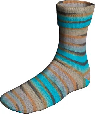 Produktbild von Lang Yarns - Super Soxx Color 4-fach PainterlySoxx 0548 hellblau braun 1150 Cerulean