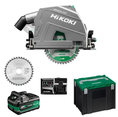 Produktbild von HiKoKi Akku Handkreissäge Tauchsäge C3606DPAW2Z Sägeblatt Akku Schnellladegerät