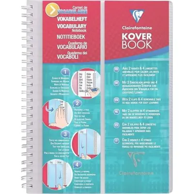 Image de Cahier de vocabulaire Koverbook A5 ligné 1 trait central 50 feuilles transparent
