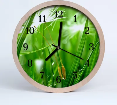 Produktbild von Holzuhr 20fi cm wanduhr - Gras Blumen