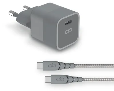 Image de Kit Chargeur USB C 20W PD + Câble Ultra-Renforcé USB C / USB C 1.