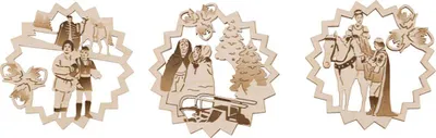 Produktbild von Christbaumschmuck "Drei Haselnüsse für Aschenbrödel" (3er-Set - 8,5cm) von Saico Seiffen