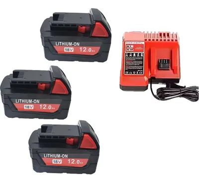 Immagine prodotto di Batteria di grande capacità, 12000mAh, compatibile con gli utensili M18, con caricabatterie per 3 batterie da 12Ah