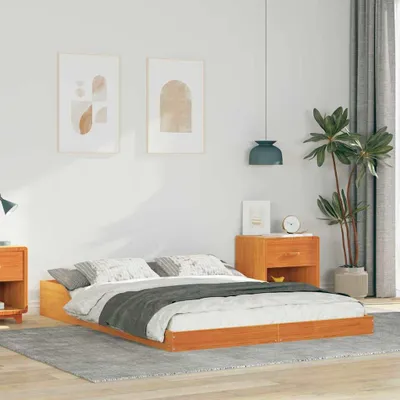 Produktbild von Möbel Bettgestell Wachsbraun 135 x 190 cm Kiefernholz - Klassische Betten 873324