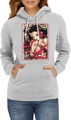 Produktbild von Damen Kapuzenpullover Anime Manga Demon Anime Slayer Nezuko Kamado 04 Nezuko Demon, Lady XS / Grau