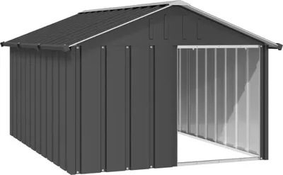Zdjęcie produktu dla Buda dla psa, antracytowa, 116,5x153x81,5 cm, stal
