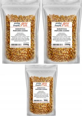 Zdjęcie produktu dla KUKURYDZA POPCORN 2,5kg Ziarno do prażenia bez soli naturalna Kol-Pol