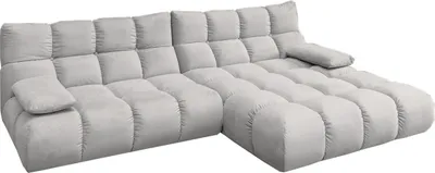 Produktbild von KAWOLA Sofa VIVIEN Ecksofa Velvet silber Longchair rechts