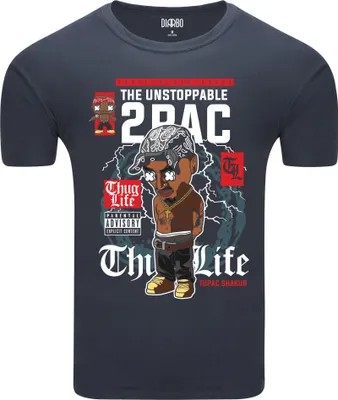 Immagine prodotto di Diarbo t-shirt da uomo con stampa amante della musica 2Pac poster grigio scuro taglia M