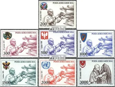 Produktbild von Briefmarken Vatikanstadt 1980 Mi 764-770 (kompl.Ausg.) gestempelt Pabstreisen