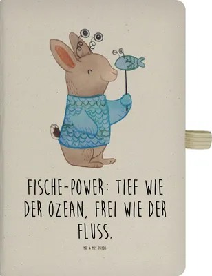 Produktbild von Mr. & Mrs. Panda Tagebuch Fische Astrologie - Transparent - Geschenk, Schreibheft, Kladde, Sternzeichen, Geburtstagsgeschenk, Notizbuch A5, Geschenkidee Zum Geburtstag