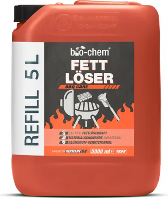Produktbild von bio-chem Fettlöser Grillreiniger 5 Liter Kanister – Profi-Spray für Grill, Smoker & Backofen | Starke Fettlösekraft mit Alu-Schutzformel | Materialschonend & geruchsneutral