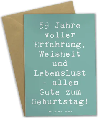 Produktbild von Mr. & Mrs. Panda babykarte Spruch 59. Geburtstag - Meeresbrise - Geschenk, feiern, weihnachtskarten, Geburtstagsgeschenk, vatertagskarte, Happy Birthday, Freude