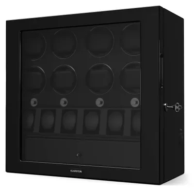 Obrázek produktu pro Klarstein ChronoVault natahovač hodinek, 8+6 hodinek, veganský, vysoký lesk, 4 režimy, motor Mabuchi, LED, zásuvka