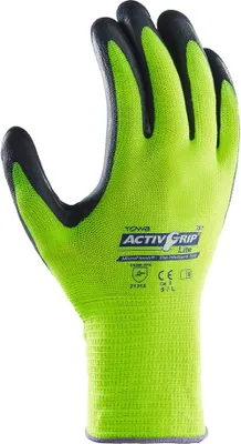Produktbild von TOWA Polyester-Feinstrickhandschuh ActivGrip® Lite Gelb/Dunkelgrau-11