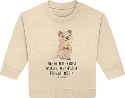 Produktbild von Mr. & Mrs. Panda Organic Baby Pullover Quokka Happy 24. - 36. Monat - Natural Raw - Geschenk, Lustige Sprüche, Verschieben, Lustiger Spruch, Dinge Erledigen, Bullover