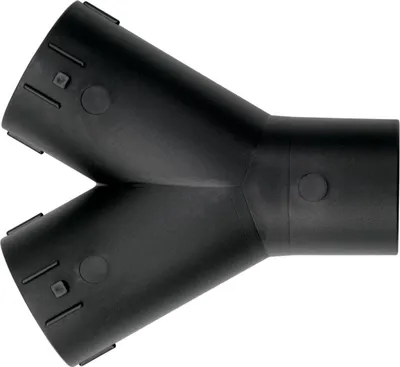 A black Y-shaped connector piece.