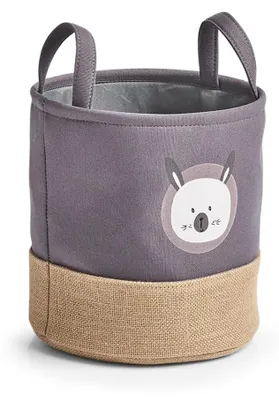 Aufbewahrungskorb Hase, Polyester/Jute, grau/natur, 25 x 25 cm