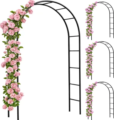 Produktbild von GARDEBRUK® Rosenbogen 4er Set Metall 240x140x37cm Stabil Wetterfest Garten Rankgitter Rankhilfe Rankbogen Metallbogen Gartenbogen
