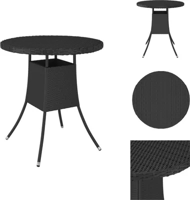 Obrázek produktu pro vidaXL Zahradní stůl černý 70x70x73 cm polyratan - Zahradní stoly