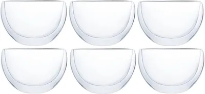 Produktbild von Klasique Gläser-Set 6 Doppelwandige Gläser 0,3L Kaffeeglas Espresso-Tasse Isolierglas, mundgeblasen aus hochwertig Borosilikatglas