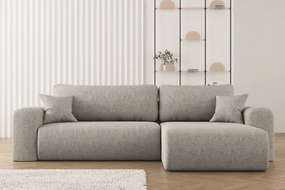 Zdjęcie produktu dla Sofa w kształcie L CAPRI narożnik, tkanina Verita, Ciepły beż Prawostronny