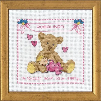 Immagine prodotto di Permin ricamo a punto croce "Rosalinda", schema contato, 19x19cm, 92-9712