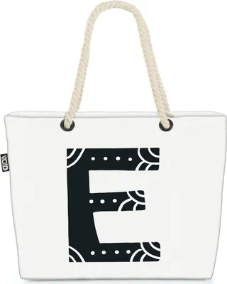 Produktbild von VOID E Buchstaben Natur Strandtasche Shopper 58x38x16cm 23L XXL Einkaufstasche Tasche Reisetasche Beach Bag