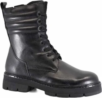 Produktbild von Marco Tozzi Damen Leder Stiefeletten in schwarz antik, 17 cm Schafthöhe, Fleecefutter, weiche Feel me Decksohle