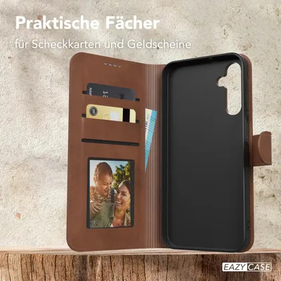 Produktbild von EAZY CASE Business Hülle für Samsung Galaxy A15 klappbar, Premium Kunstleder Handyhülle mit Kartenfach