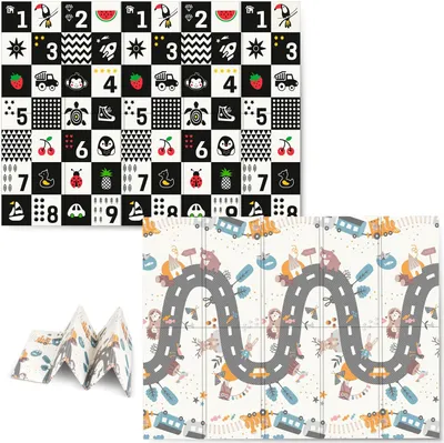 Produktbild von NUKIDO Baby-Schaumstoffmatte Faltbar 200x180 cm - Kontrastweg