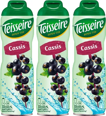 Produktbild von Teisseire Getränke-Sirup Cassis 600ml - Intensiver Geschmack (3er Pack)