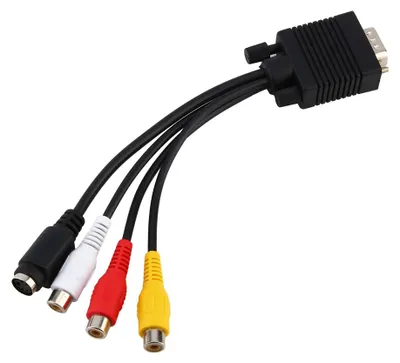 Zdjęcie produktu dla Przewód VGA SVGA do S Video 3 RCA AV TV Adapter Konwerter Kabel połączeniowy do komputera PC Laptop