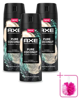 Produktbild von 3 x Axe Deodorant Spray Pure Coconut 150 ml - Sparpackung - 3 Stücke