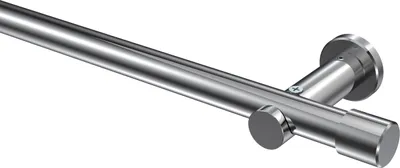 Produktbild von Interdeco Gardinenstange / Vorhangstange Chrom, Typ Platon Santo (Kappe) ohne Ringe, 20 mm Ø 1-läufig, 280 cm