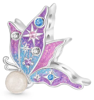 Produktbild von Gnoce Charm funkelnder Schmetterling HSC051 Silber
