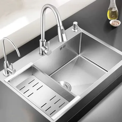 Edelstahl Spülbecken 60x45 cm, Einbauspüle, 1 Becken, Silber