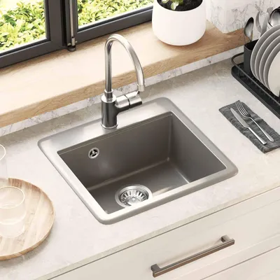 Obrázek produktu pro vidaXL Umyvadlo šedé 470 x 440 mm granit