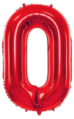 Image de Folienballon Ziffer 0 rot, 86cm